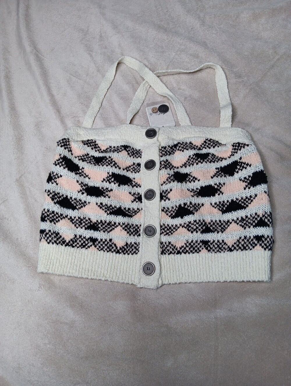 NWT Free People Neighborhood Tank Knit Crop Top Size S Peaches And Cream Combo